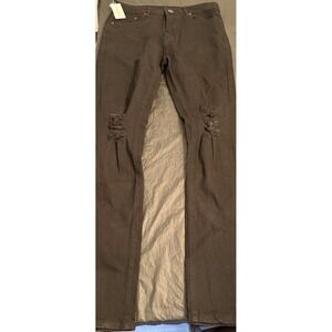 Longbida Mens 30 Distressed‎ Skinny Black Jeans